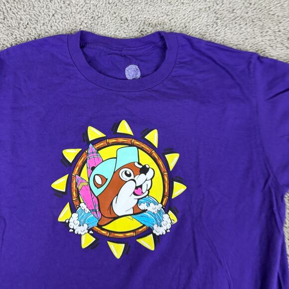 Bucees Shirt Mens Medium Purple Surfboard Surfing Gas Station Short Sleeve - Picture 7 of 9